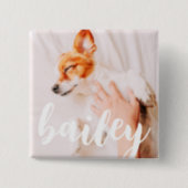 Modern Playful Simple Elegant Chic Pet Photo Button (Front)