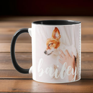 Modern Playful Simple Elegant Chic Pet Photo Mug