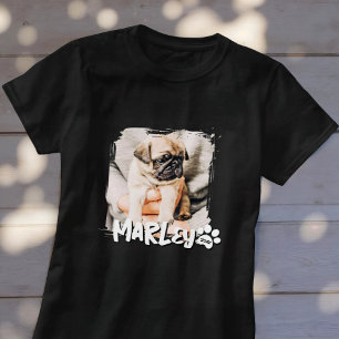 Modern Playful Simple Grunge Custom Pet Photo T-Shirt
