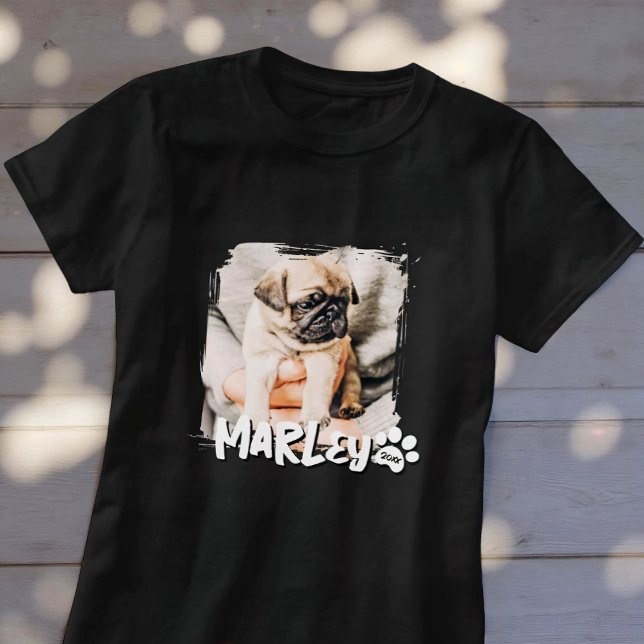 Modern Playful Simple Grunge Custom Pet Photo T-Shirt (Creator Uploaded)
