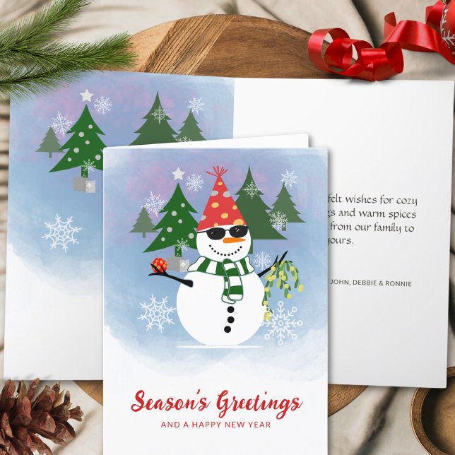Modern Playful Snowman Christmas Party Holiday Card (Creator Uploaded)