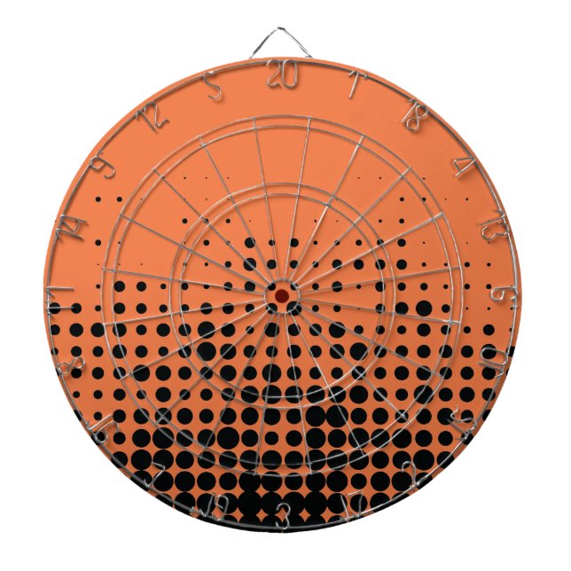 Modern, playful, urban geometric circle pattern dart board (Front)