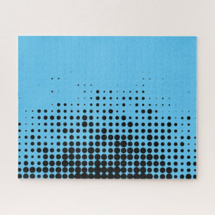 Modern, playful, urban geometric circle pattern jigsaw puzzle