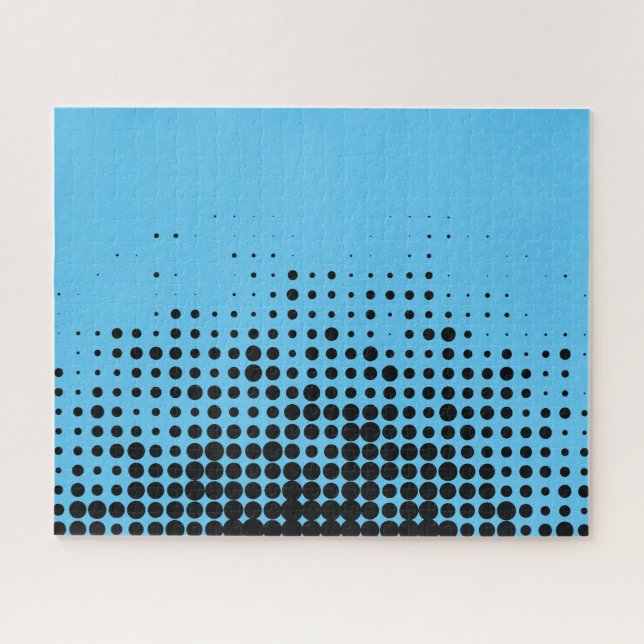 Modern, playful, urban geometric circle pattern jigsaw puzzle (Horizontal)