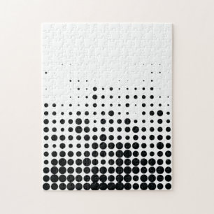 Modern, playful, urban geometric circle pattern jigsaw puzzle