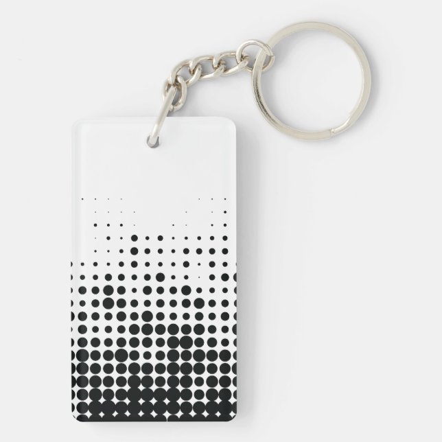 Modern, playful, urban geometric circle pattern keychain (Back)