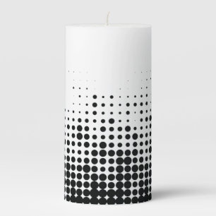 Modern, playful, urban geometric circle pattern pillar candle