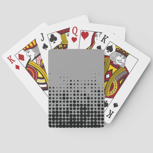 Modern, playful, urban geometric circle pattern poker cards (Back)