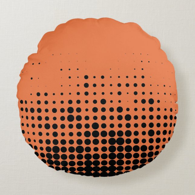 Modern, playful, urban geometric circle pattern round pillow (Front)