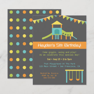 Modern Playground Kids Birthday Party Invitation