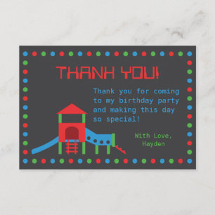 Modern Playground Kids Thank You Note Invitation