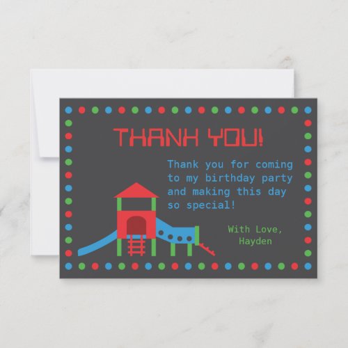 Modern Playground Kids Thank You Note Invitation