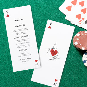 Modern Playing Card Casino Vegas Wedding Menu
