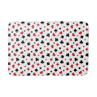 Modern Playing Card Suits Pattern Bath Mat
