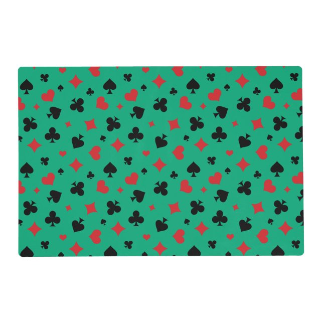 Modern Playing Card Suits Pattern Placemat (Front)