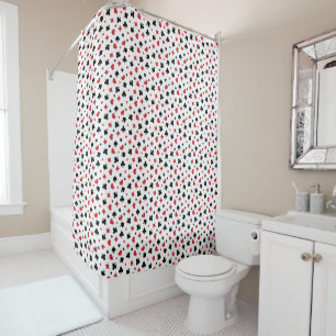 Modern Playing Card Suits Pattern Shower Curtain