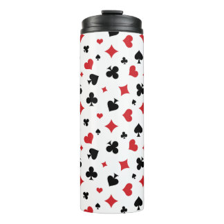 Modern Playing Card Suits Pattern Thermal Tumbler
