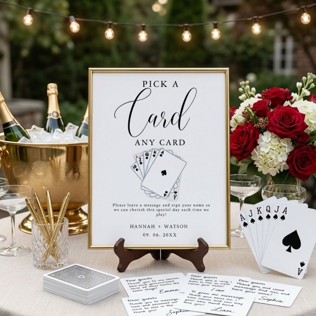 Modern Playing Cards Wedding Guest book Sign (Creator Uploaded)