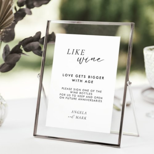 Modern Please Sign Our Wine Bottle Wedding Sign