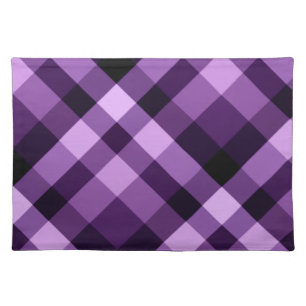 Modern Plum Purple Plaid Pattern Cloth Placemat