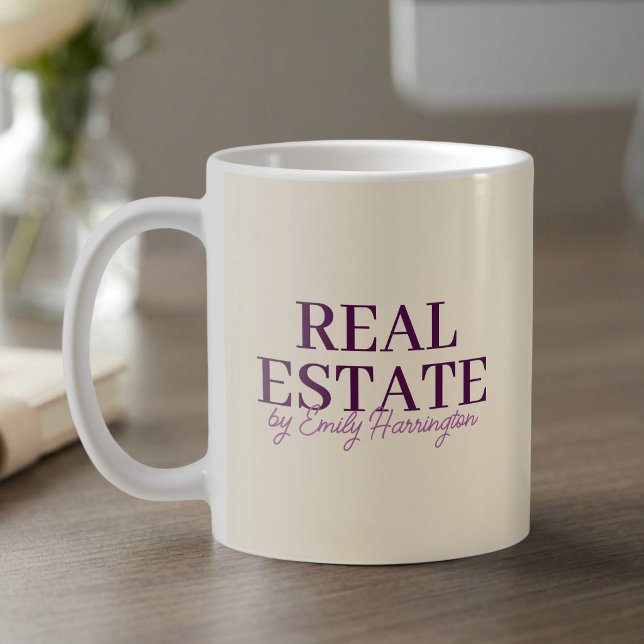 Modern Plum Real Estate Agent Coffee Mug (Creator Uploaded)