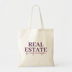 Modern Plum Real Estate Agent Tote Bag