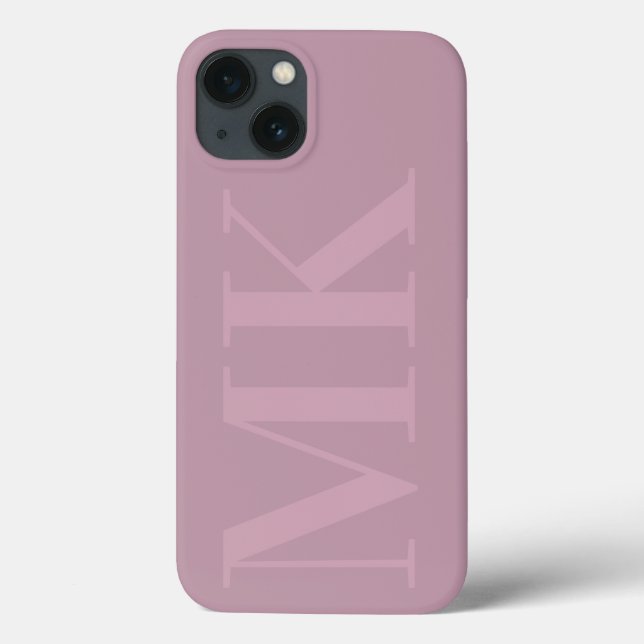 Modern plum rose blush initials minimalist Case-Mate iPhone case (Back)