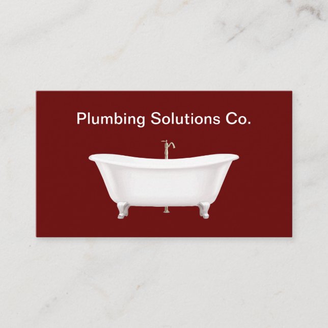 Modern Plumber Plumbing Service Business Card (Front)