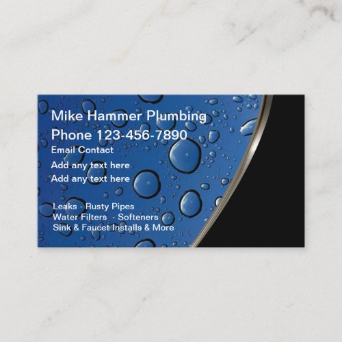 Modern Plumber Water Theme Design Business Card