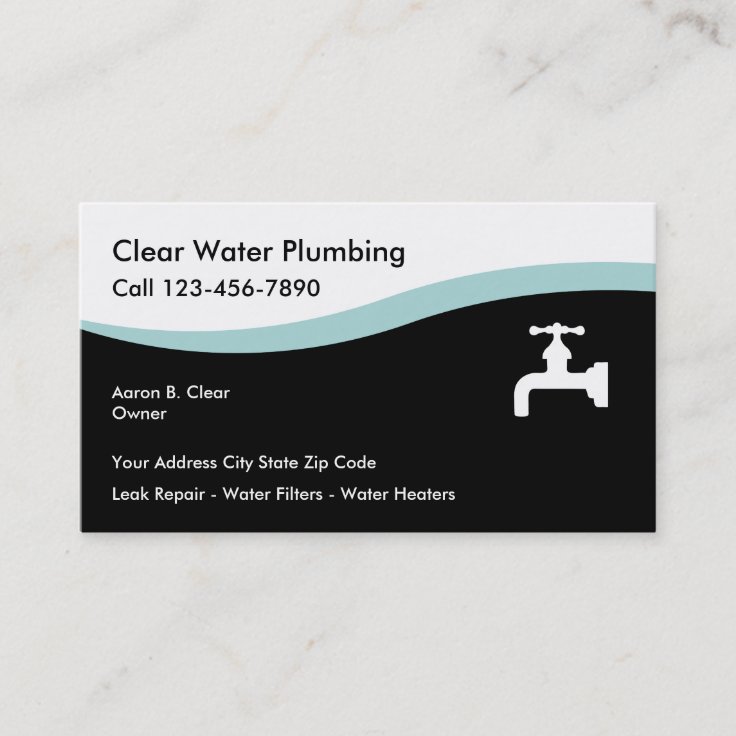Modern Plumbing Business Cards Zazzle