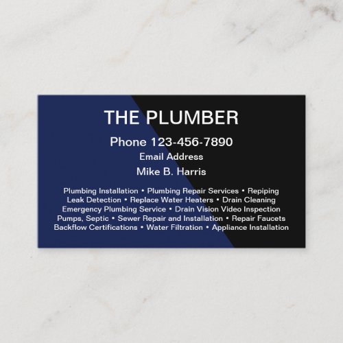 Modern Plumbing Business Profile Cards