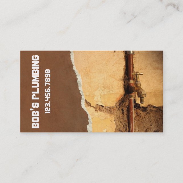 Modern Plumbing Plumber Faucet Water Handy Card (Front)