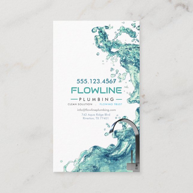 Modern Plumbing Service Business Card (Front)