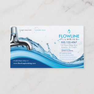 Modern Plumbing Service Business Card