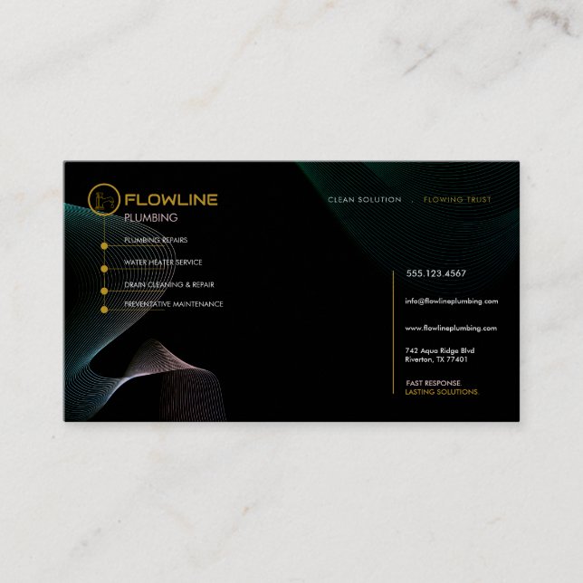 Modern Plumbing Service Business Card (Front)