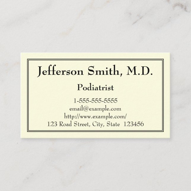 Modern Podiatrist Business Card (Front)