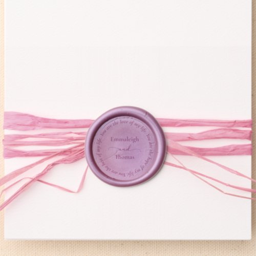 Modern Poetic Couples Monogrammed Wedding Wax Seal Sticker