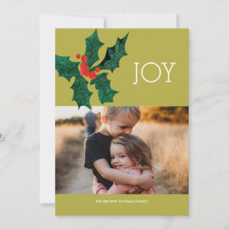 Modern Poinsettia Christmas Photo Card