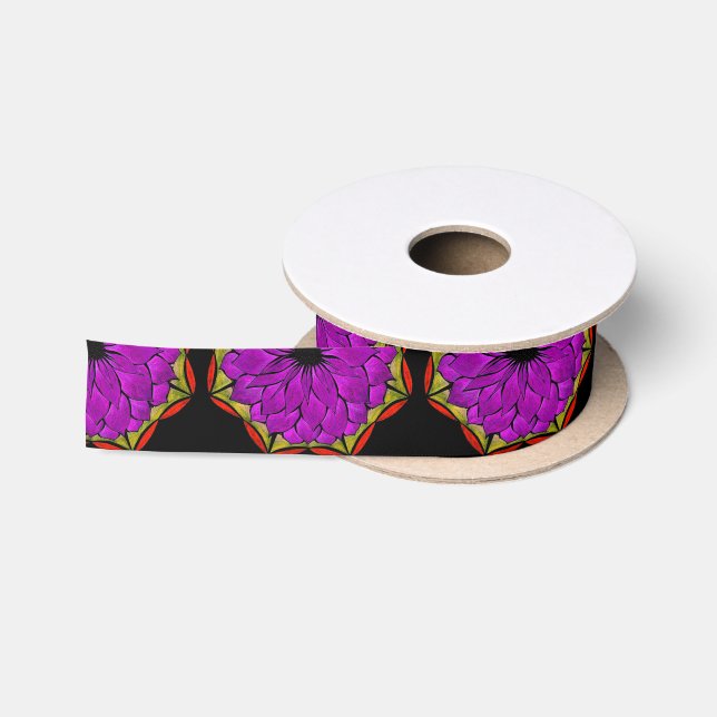 MODERN POINSETTIA in MORE PURPLE DRAMA Satin Ribbon (Spool)