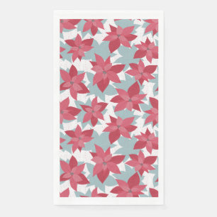 Modern Poinsettia Paper Guest Towels