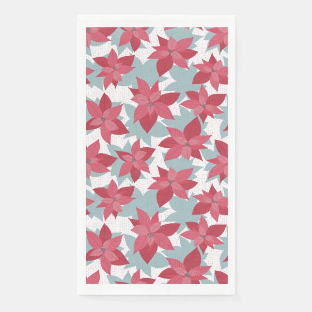 Modern Poinsettia Paper Guest Towels (Front)