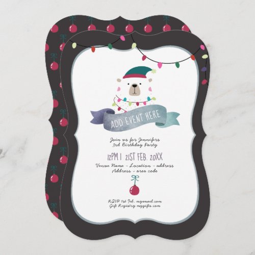 Modern Polar Bear Christmas Invitation ANY EVENT