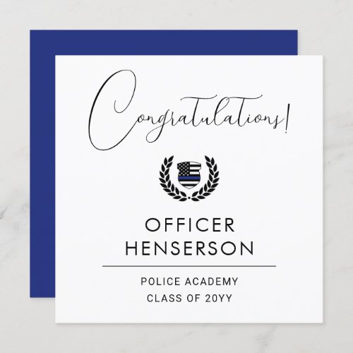 Modern Police Academy Graduation Congratulations Card