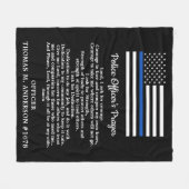 Modern Police Officer Prayer Thin Blue Line Fleece Blanket | Zazzle