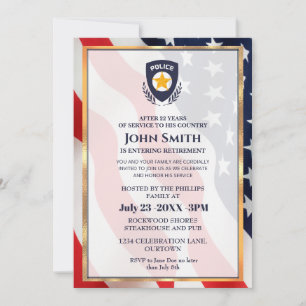 Modern Police Officer Retirement Party Invitation