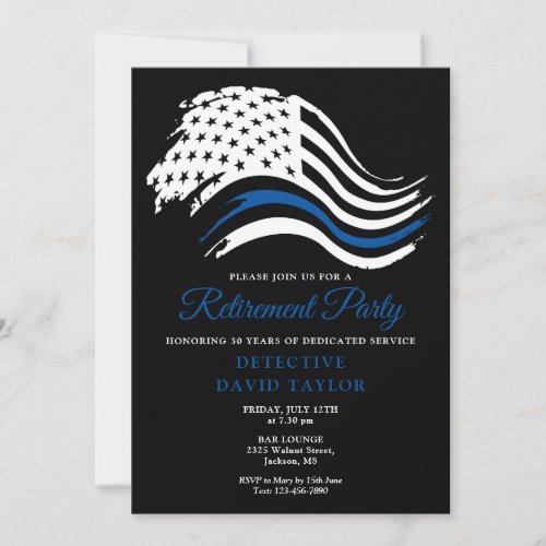 Modern Police Retirement Party Thin Blue Line Flag