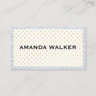 Modern Polka Dot Brick Border Business Card
