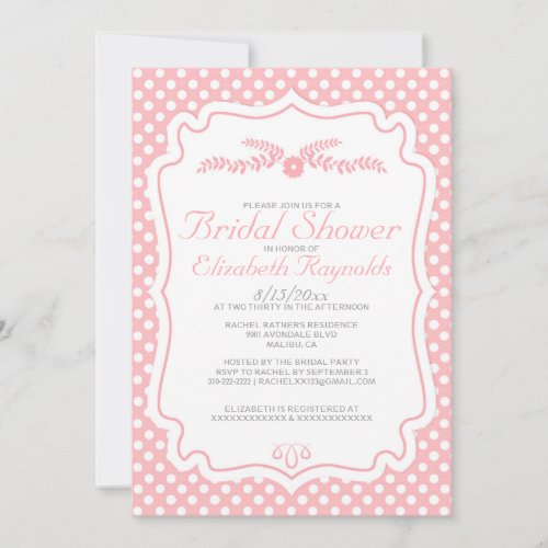 Modern Polka Dot Bridal Shower Invitations