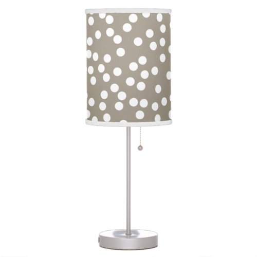 Modern Polka Dot Lamp in MochaDark Warm Gray