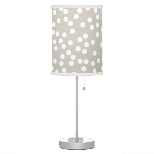 Modern Polka Dot Lamp in Warm Gray